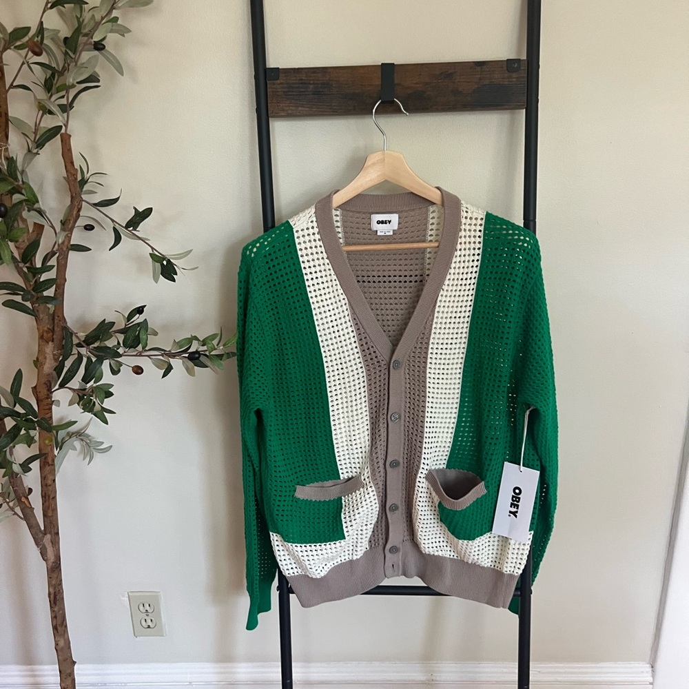 Obey men’s cardigan *brand new with tags*
